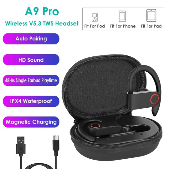 Tws Wireless Earbuds Ipx4 Waterproof Sport Headsets 48Hrs